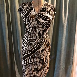 Chico’s NWT black & white faux wrap dress size 1